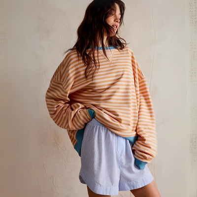 Gina - Oversized Sweatshirt met Strepen voor Vrije Comfort