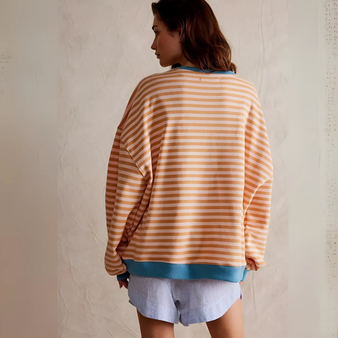 Gina - Oversized Sweatshirt met Strepen voor Vrije Comfort