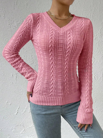 Fenna - Casual Gebreide V-hals Sweater