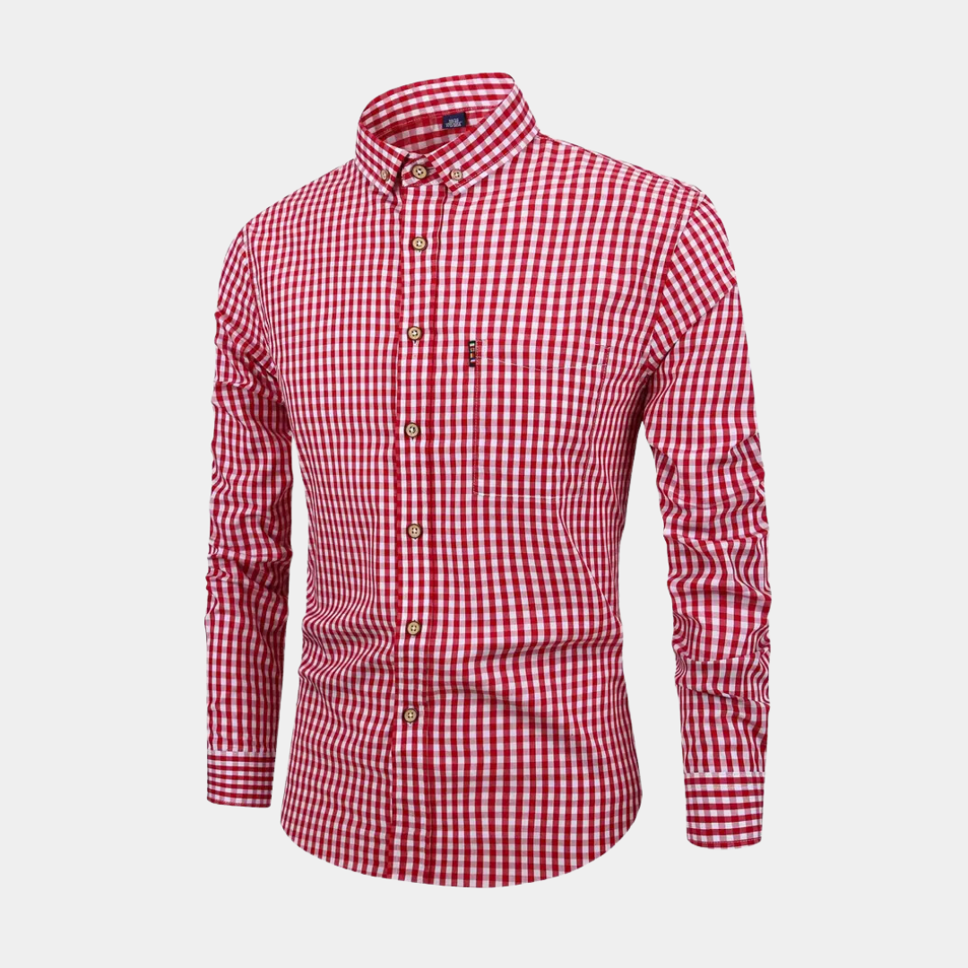 Philip - Smart-casual Geruite Herenblouse