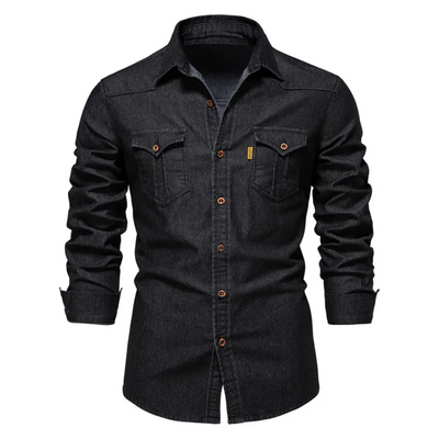 Mike - Stijlvolle Denim blouse voor heren