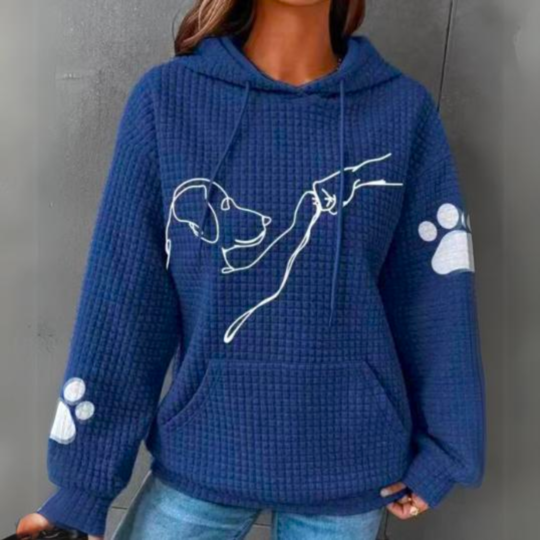 Dames Hoodie met Schattige Hondenpoot Print