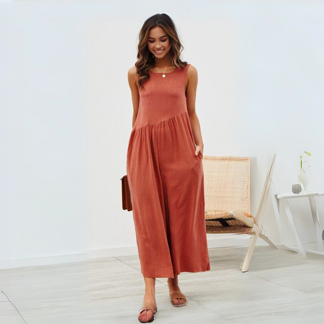 Tanya - Trendy Mouwloze Jumpsuit