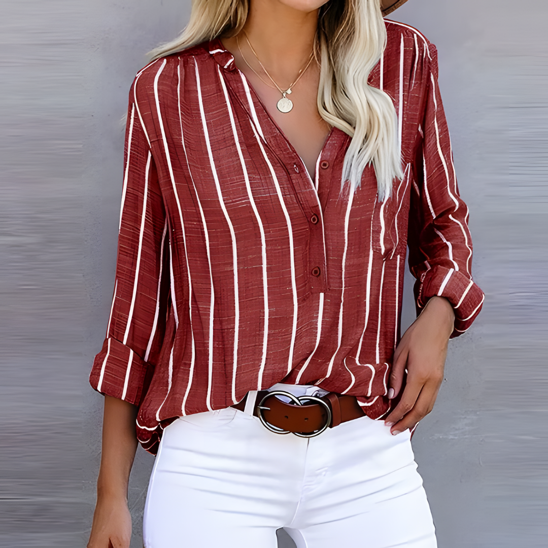 Jantien - Trendy Gestreepte damesblouse