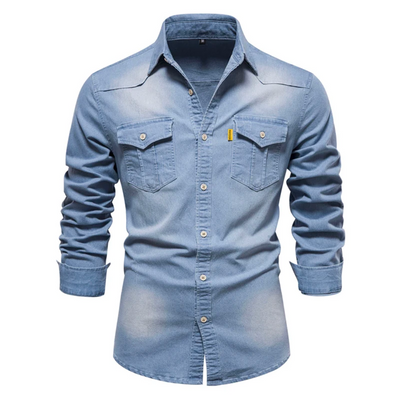 Mike - Stijlvolle Denim blouse voor heren