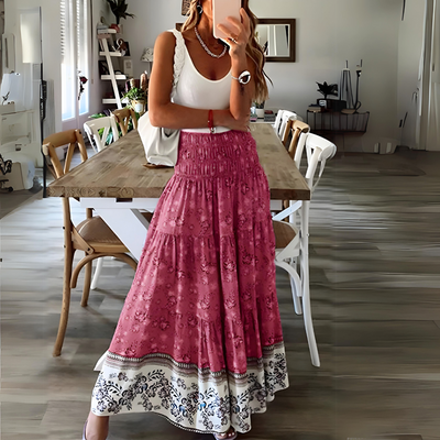 Nadia - Casual Dames Boho Maxi Rok