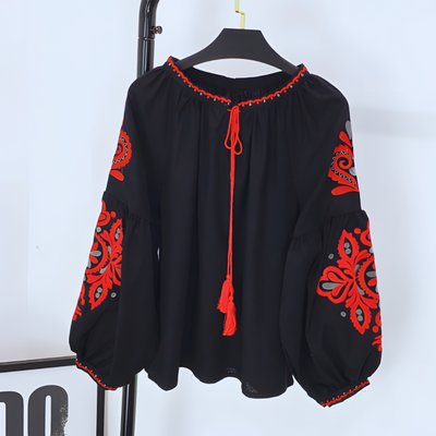 Reah - Elegante Geborduurde Blouse