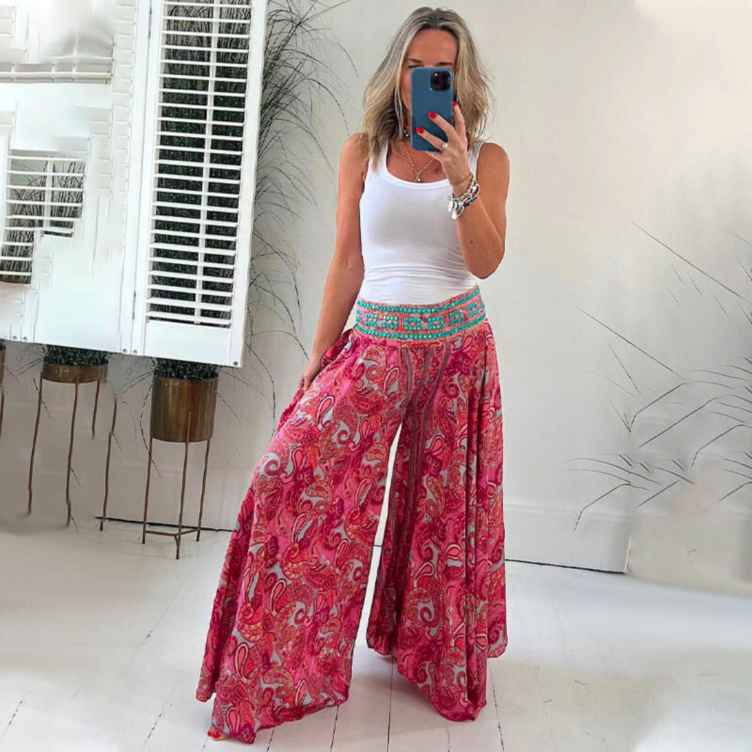 Loisa - Losse Boho broek met elastische tailleband