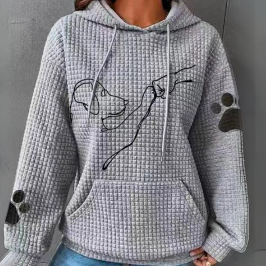 Dames Hoodie met Schattige Hondenpoot Print