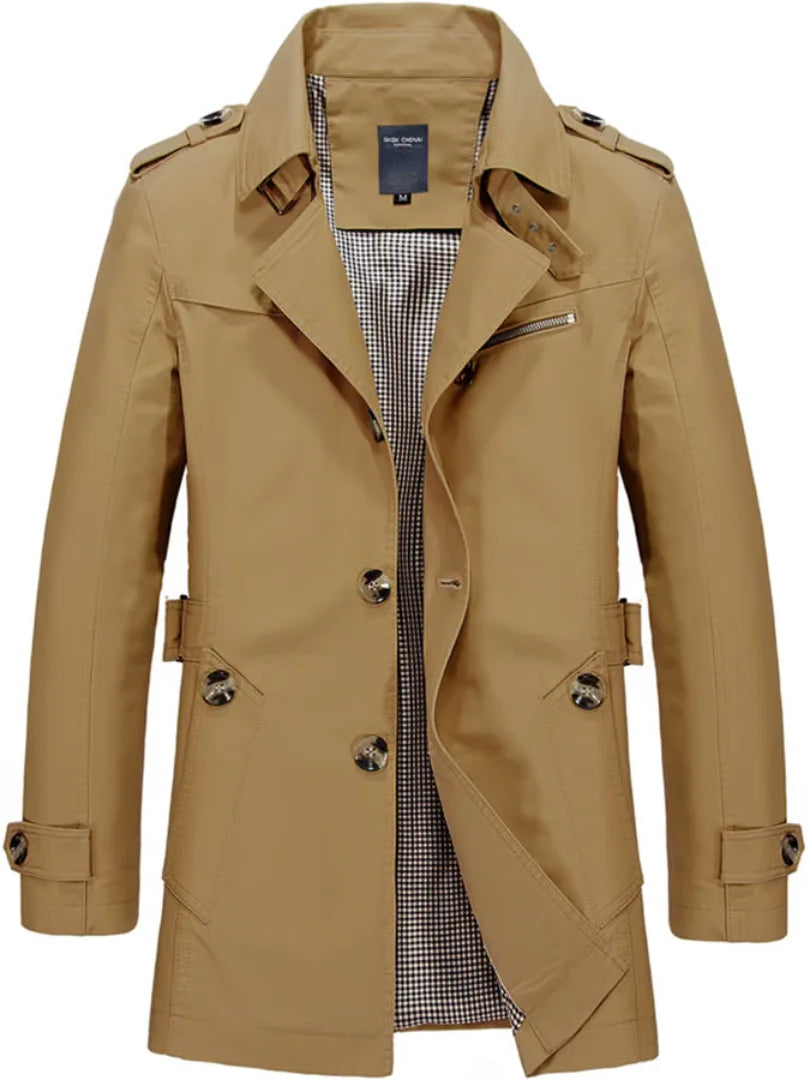 Evert - Slim Fit Katoenen Button-Down Trench Coat