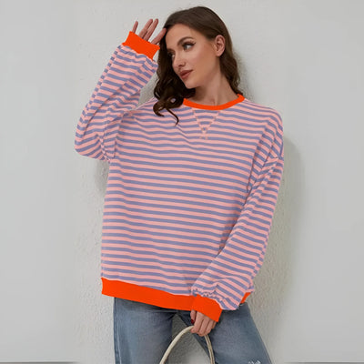 Gina - Oversized Sweatshirt met Strepen voor Vrije Comfort