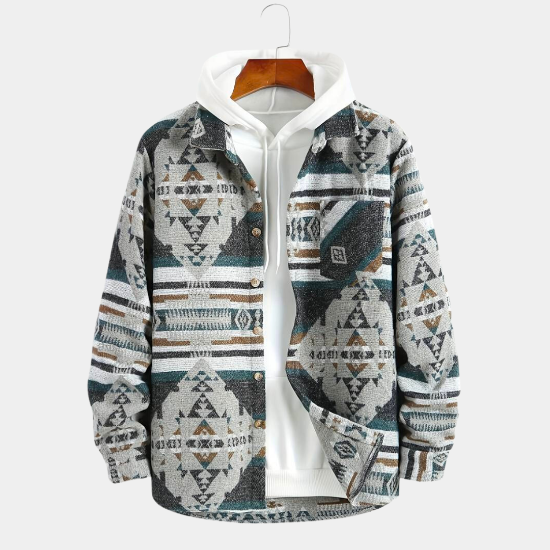 Hannes - Retro heren jack met stijlvolle print