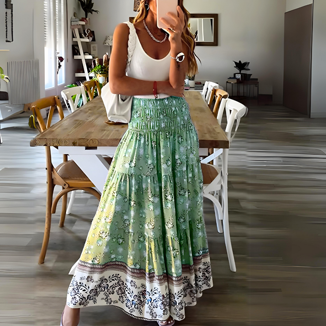 Nadia - Casual Dames Boho Maxi Rok