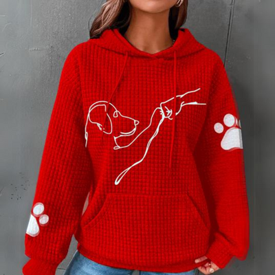 Dames Hoodie met Schattige Hondenpoot Print