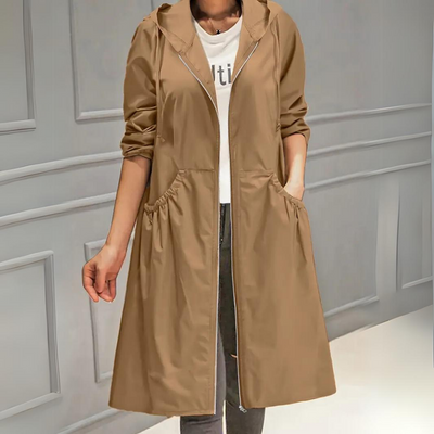 Rhona - Chique Dames Trenchcoat met Capuchon