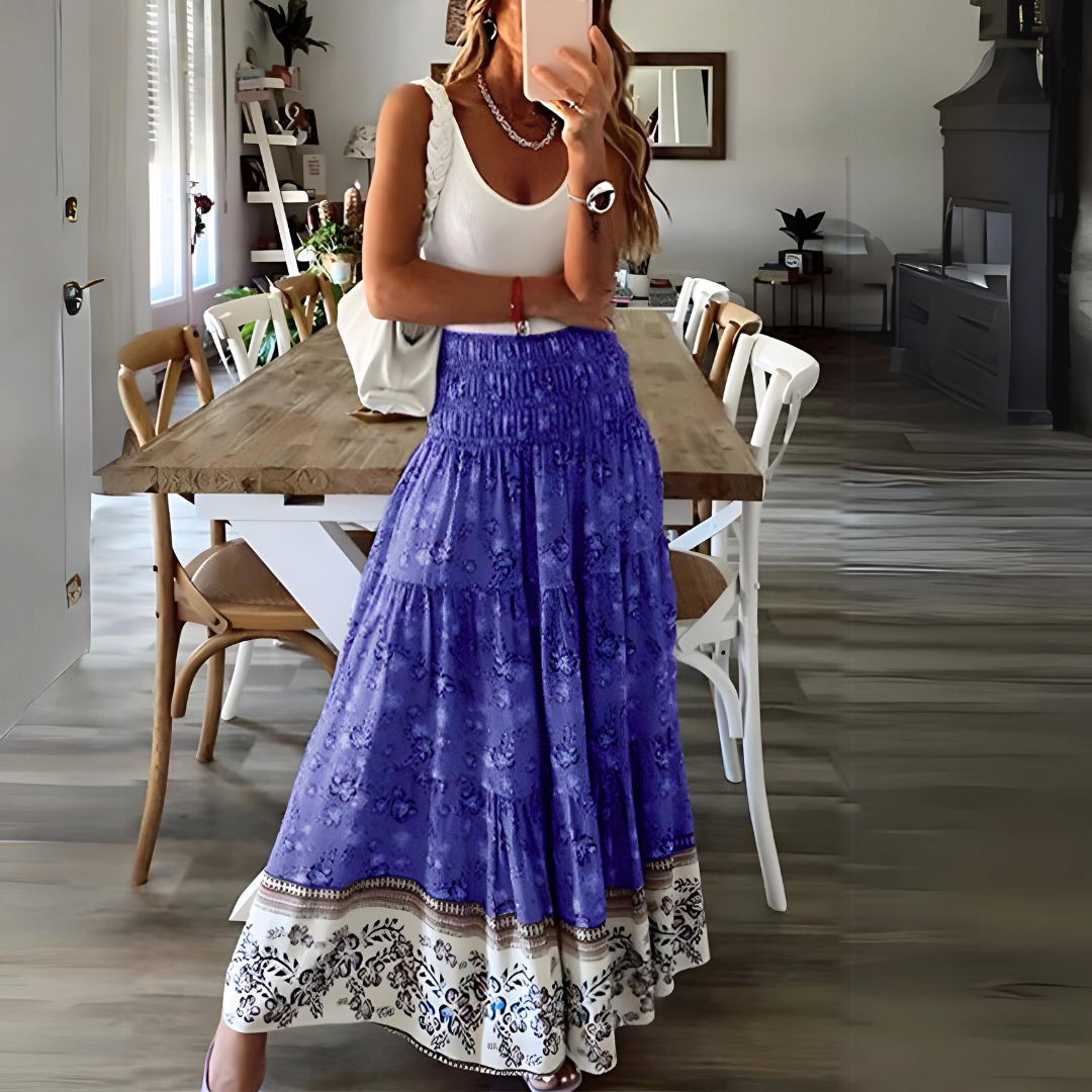 Nadia - Casual Dames Boho Maxi Rok