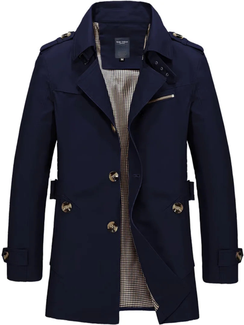 Evert - Slim Fit Katoenen Button-Down Trench Coat