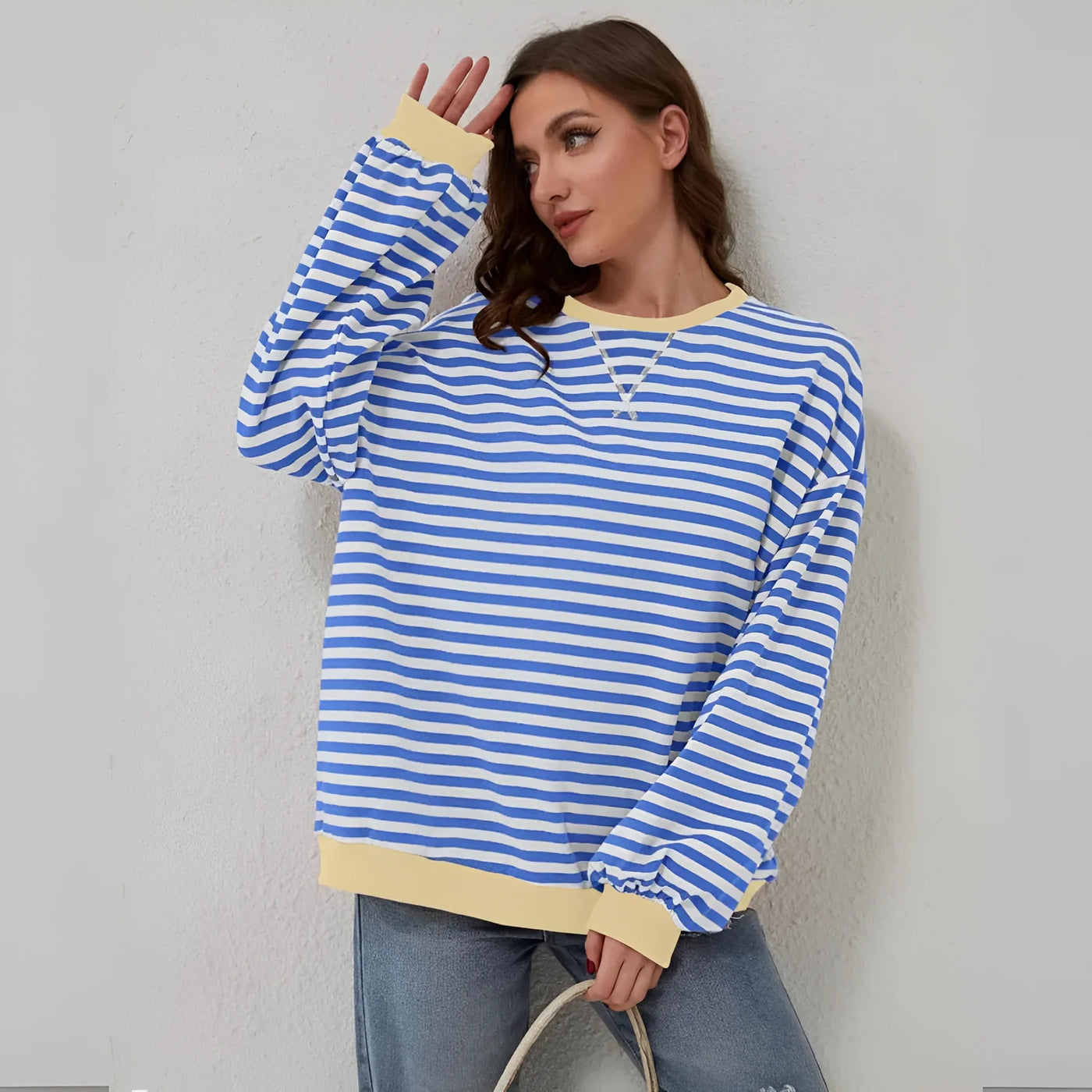 Gina - Oversized Sweatshirt met Strepen voor Vrije Comfort