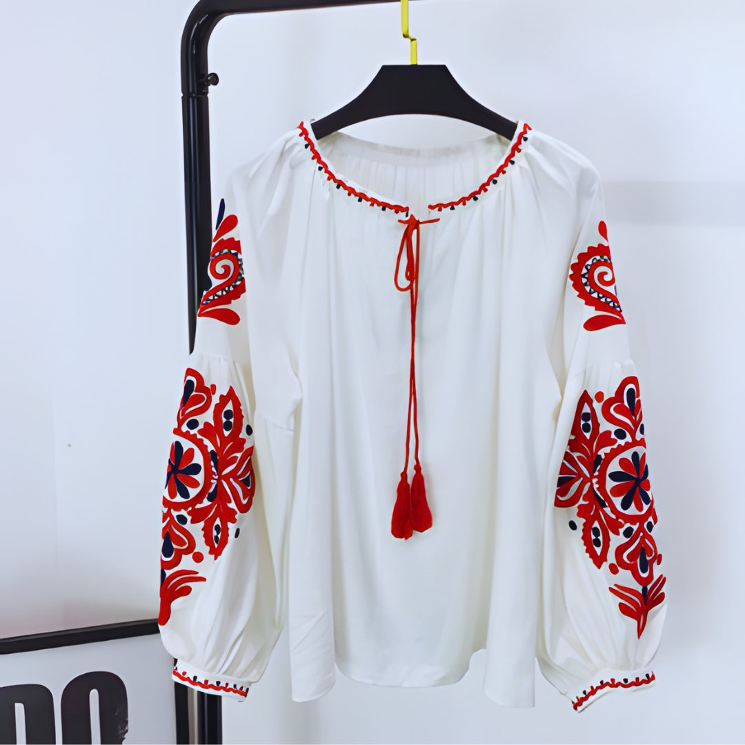 Reah - Elegante Geborduurde Blouse