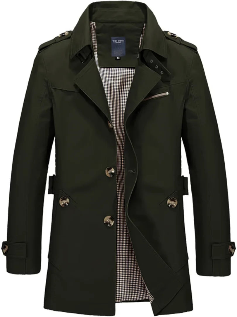 Evert - Slim Fit Katoenen Button-Down Trench Coat