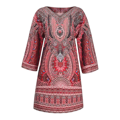 Lydia - Boho-style jurk met v-hals