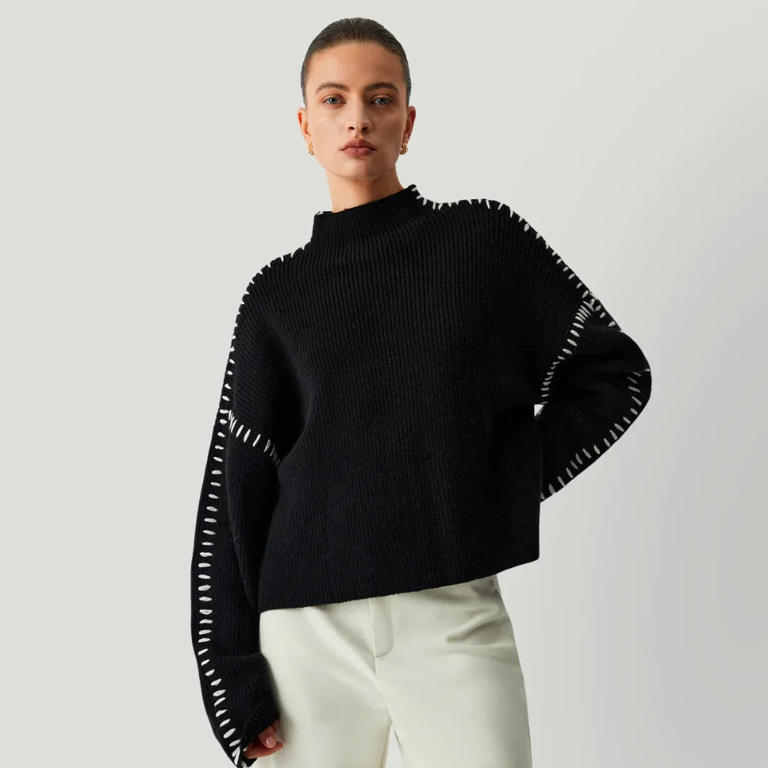 Lumi - Losse Pullover met Hoge Kraag